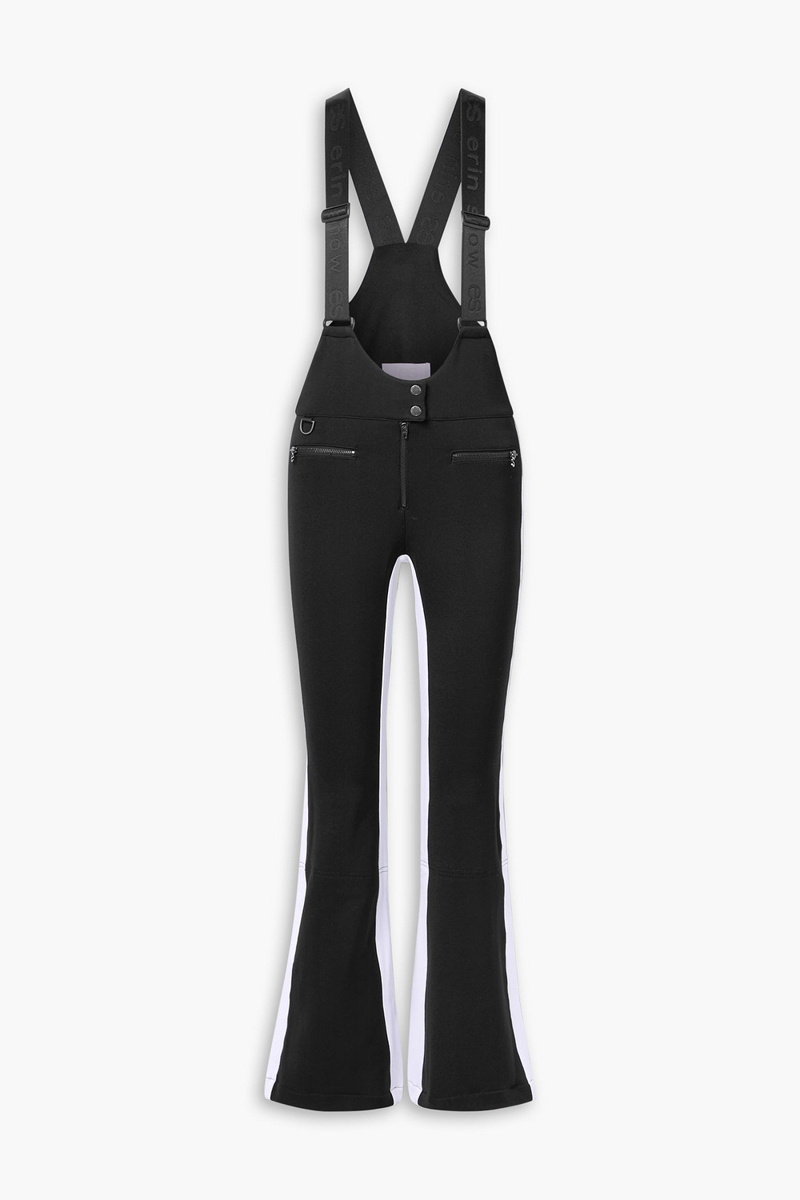 erin snow - kris striped bootcut ski salopettes - black - us 10