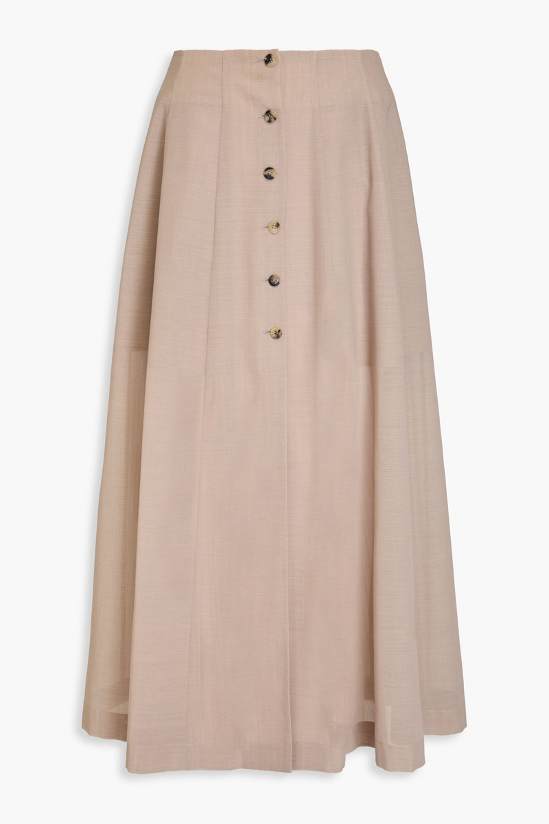 philosophy di lorenzo serafini - wool-blend gauze midi skirt - neutral - it 38