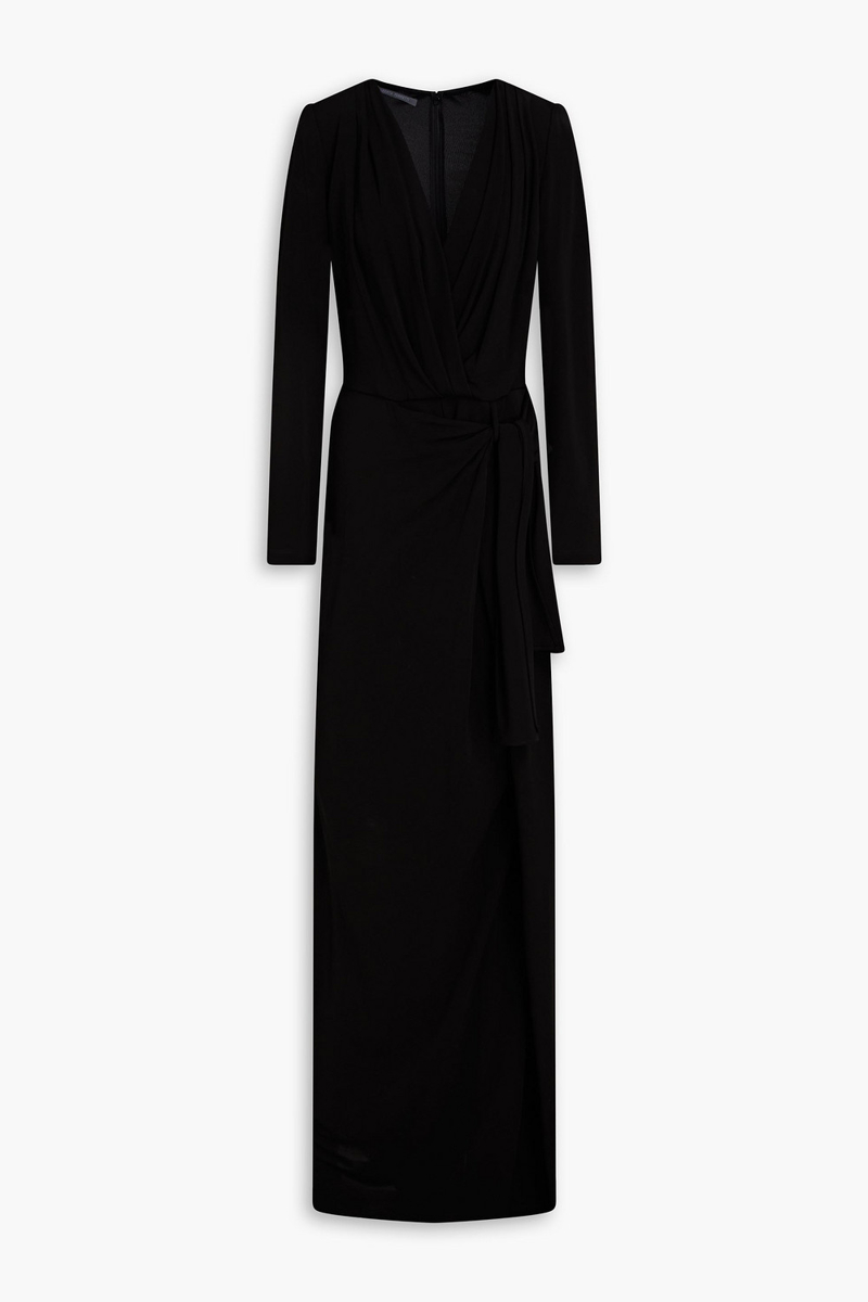 Alberta Ferretti - Draped crepe wide-leg jumpsuit - Black - IT 36