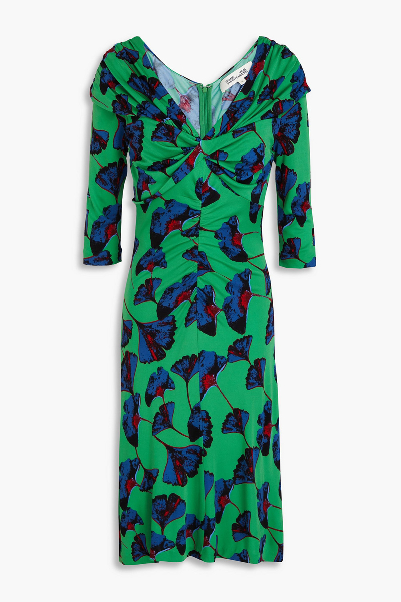 Diane von Furstenberg - Jim printed jersey dress - Green - XL