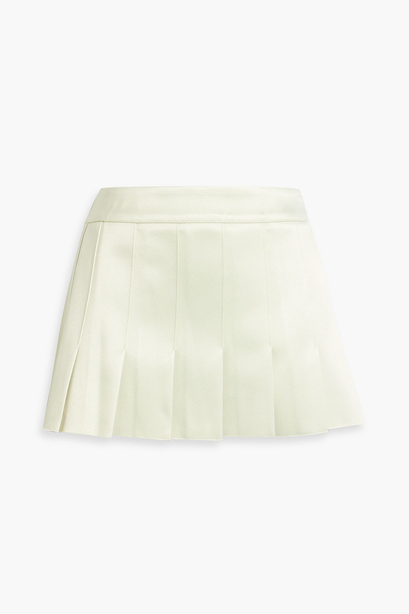 16ARLINGTON - Nimue pleated satin mini skirt - Green - UK 10