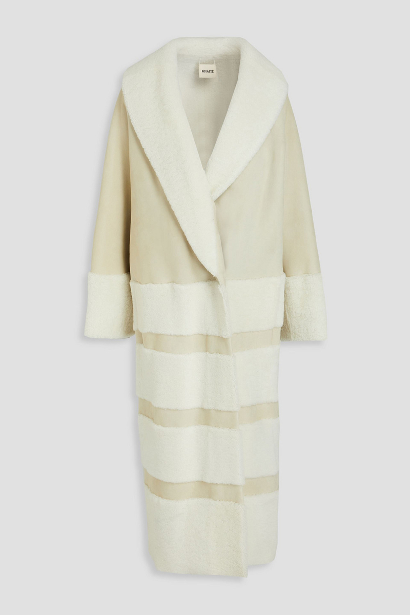 khaite - pia shearling coat - white - m/l