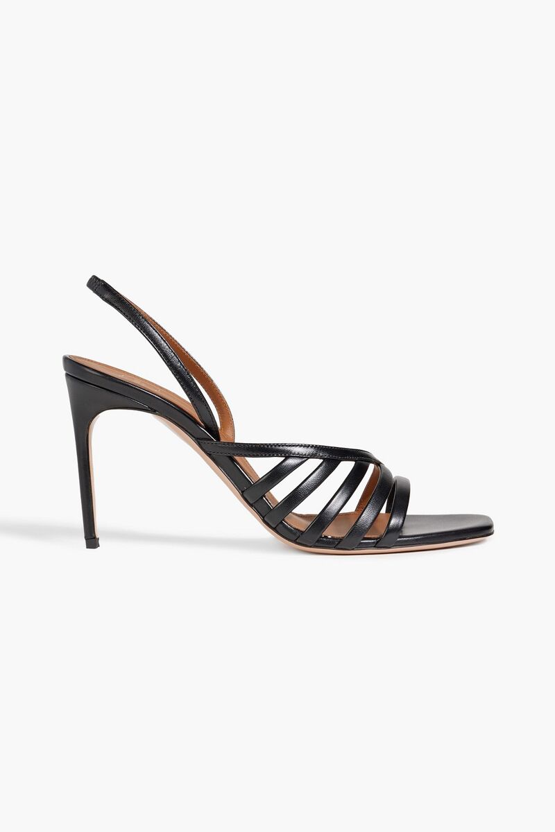Malone Souliers - Ama 90 leather slingback sandals - Black - EU 40.5