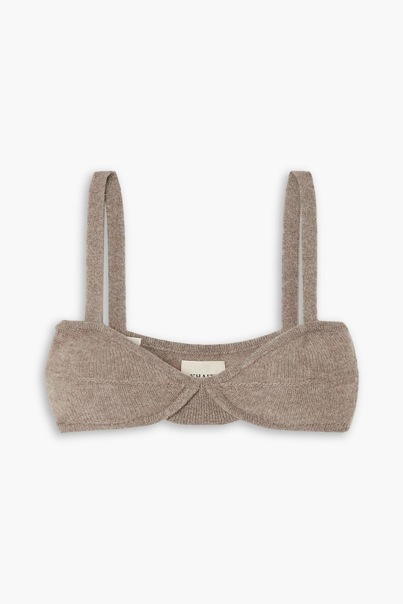 khaite - eda cashmere soft-cup bra top - neutral - xs
