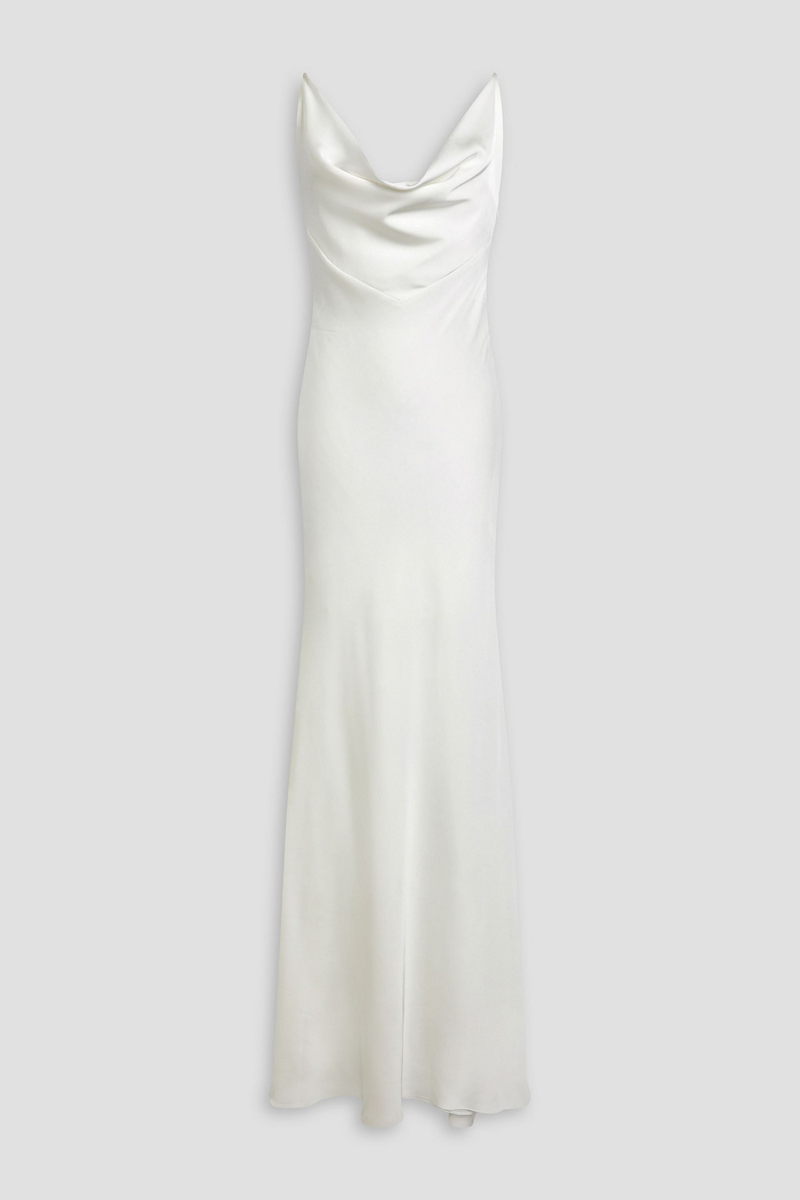 rhea costa - paloma draped satin gown - white - it 48