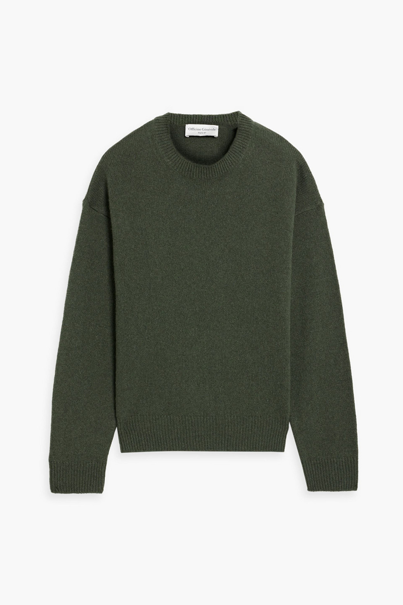 officine générale - palma cashmere and wool-blend sweater - green - m