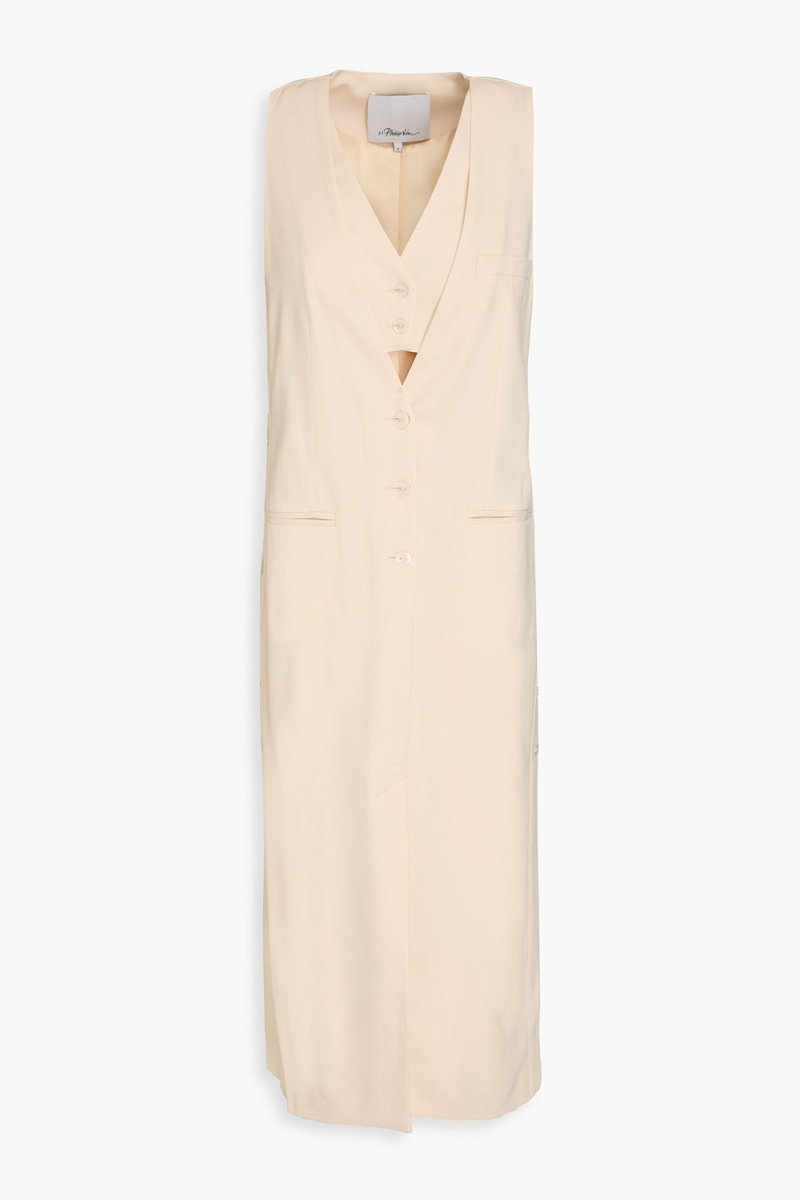 3.1 phillip lim - grain de poudre wool-blend midi dress - white - us 2