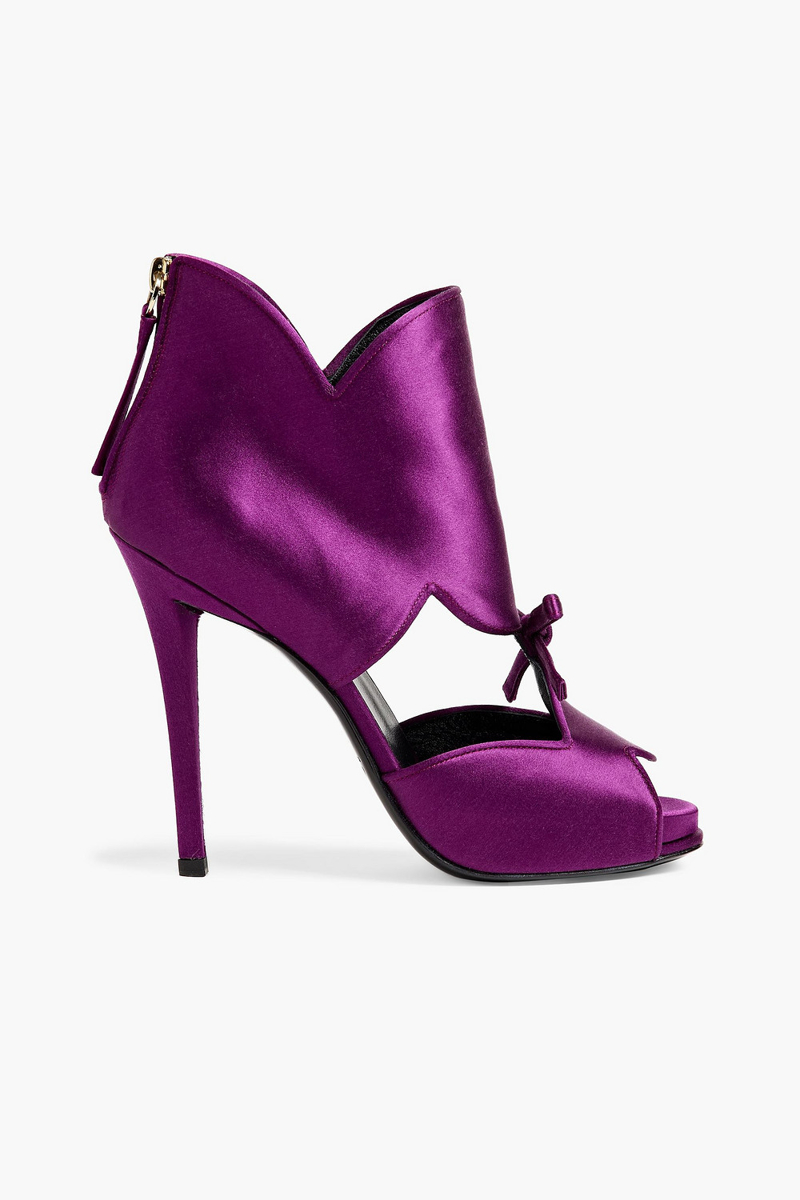 Roger Vivier - Bow-embellished satin sandals - Purple - EU 36