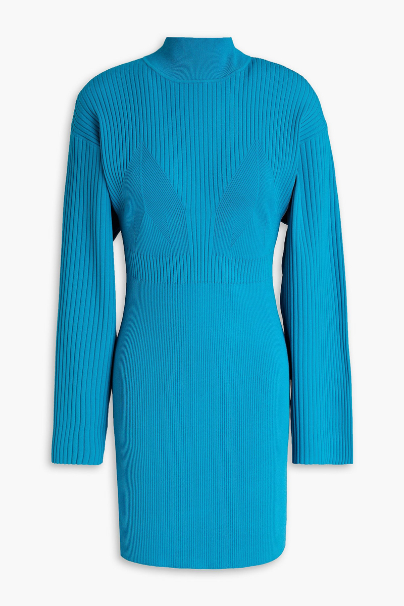 Hervé Léger - Ribbed-knit mini dress - Blue - XS