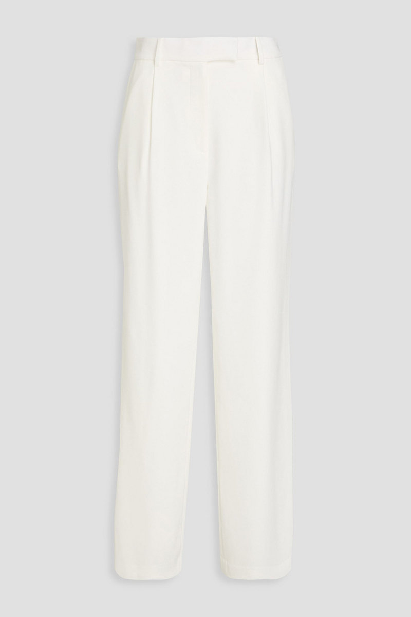 simkhai - novia pleated crepe straight-leg pants - white - us 0