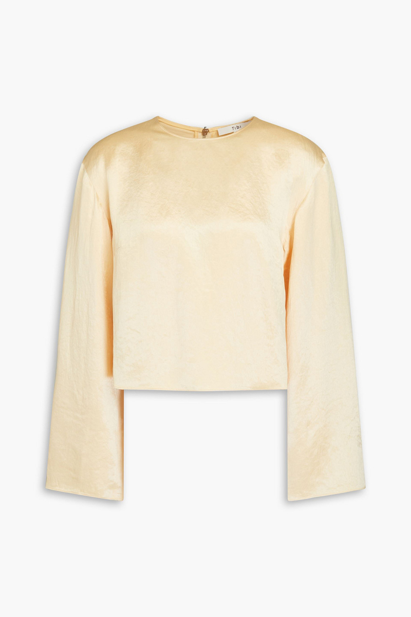 tibi - satin-twill top - yellow - us 00