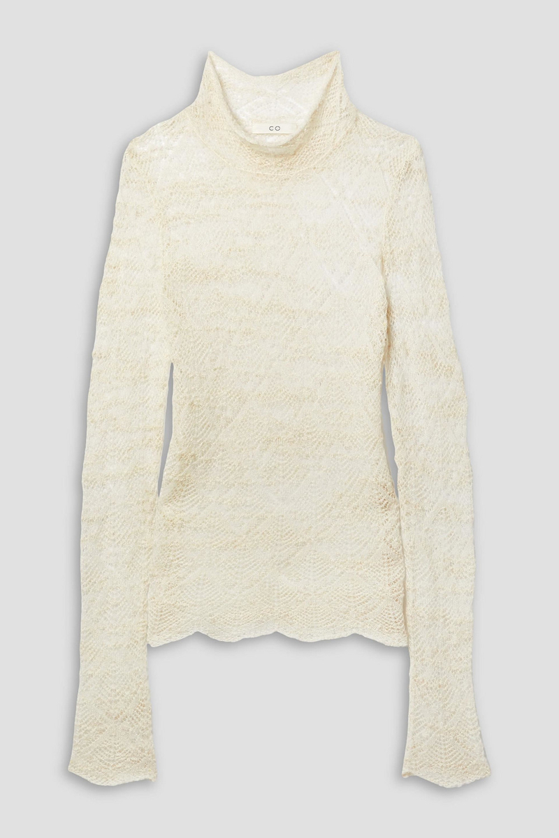 co - open-knit sweater - white - m