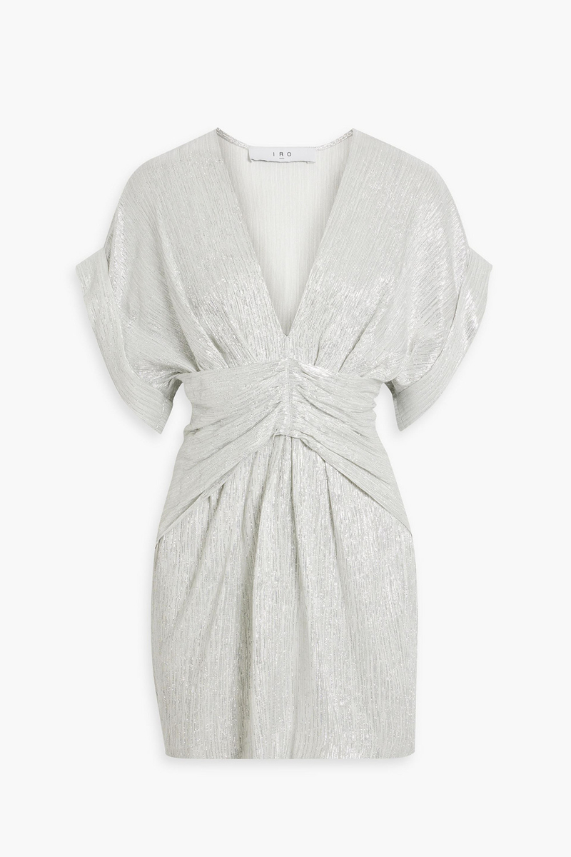 IRO - Bilou pleated metallic plisse-woven mini dress - Metallic - FR 38