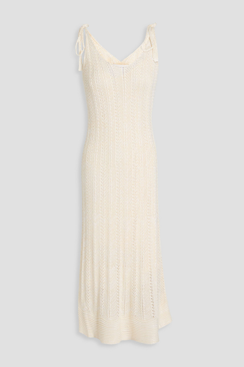 zimmermann - crochet-knit midi dress - white - 1
