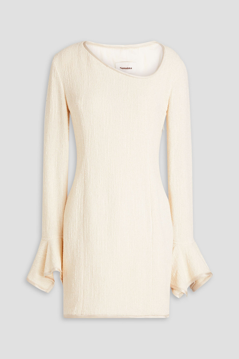 Nanushka - Elva cotton-blend bouclé-tweed mini dress - White - L