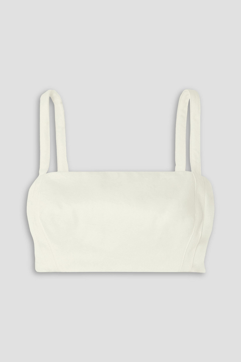 Emilia Wickstead - Fabiola cropped denim top - White - UK 10