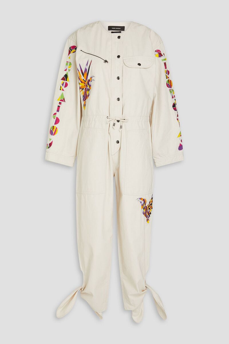 Isabel Marant - Gigi embroidered cotton jumpsuit - White - FR 34