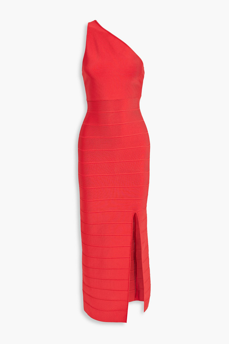 Hervé Léger - One-shoulder bandage maxi dress - Red - XS
