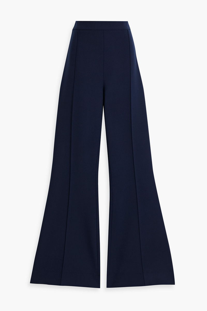 oscar de la renta - wool-blend flared pants - blue - us 12
