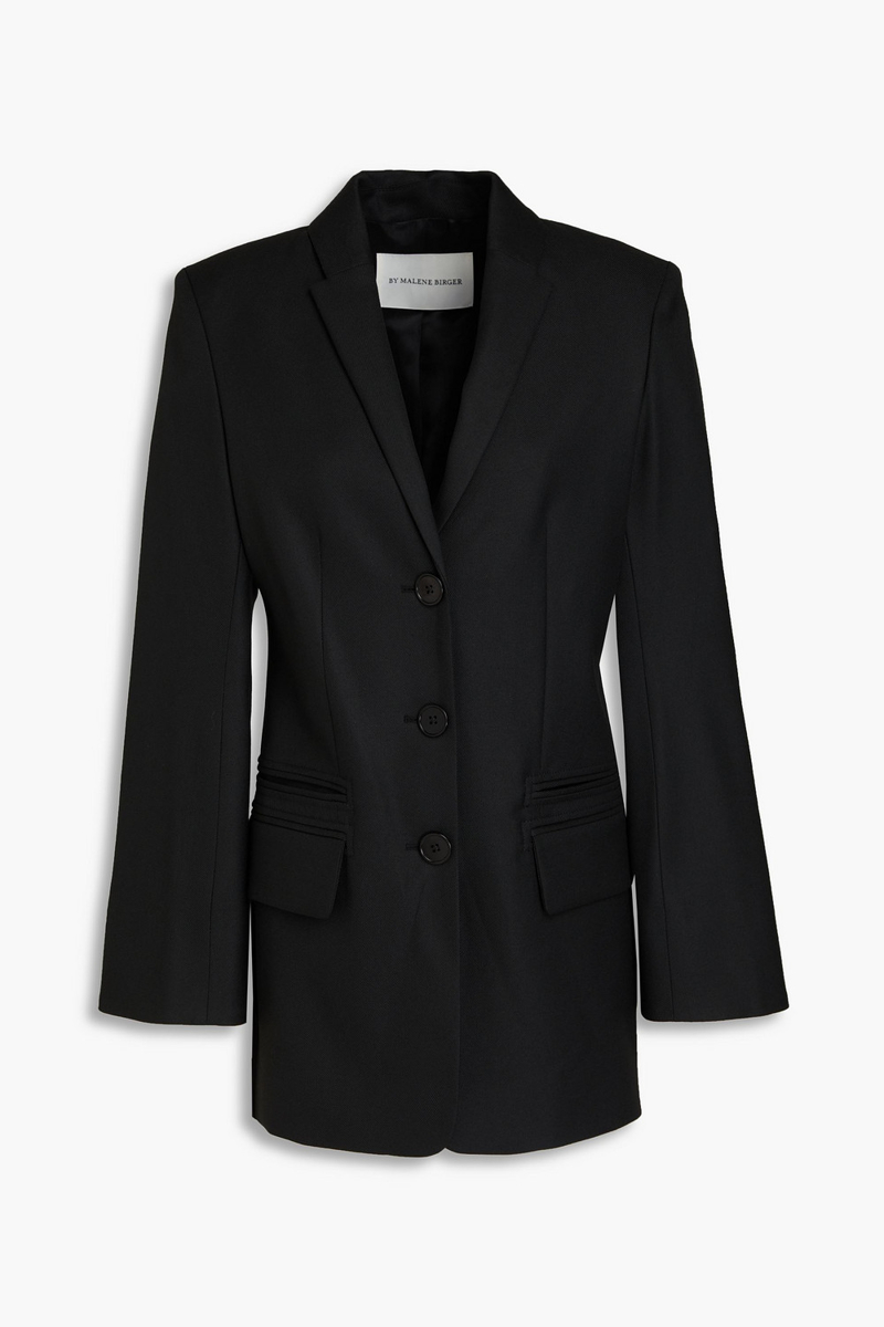 by malene birger - porter twill blazer - black - de 36