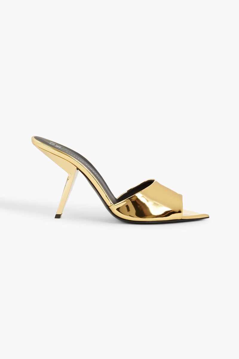 Giuseppe Zanotti - Mystero faux mirrored-leather mules - Metallic - EU 36
