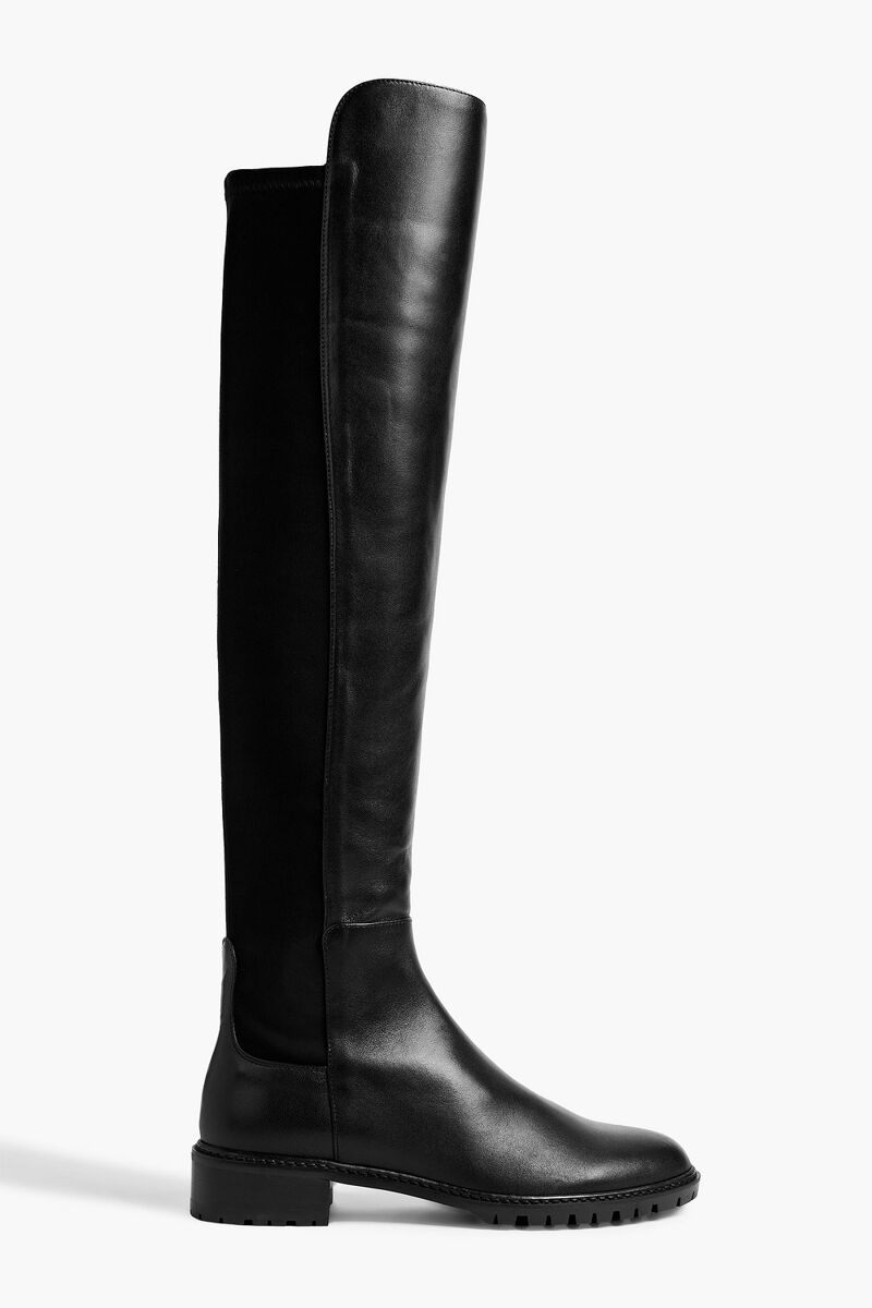 Stuart Weitzman - Keelan microstretch and leather over-the-knee boots - Black - EU 36