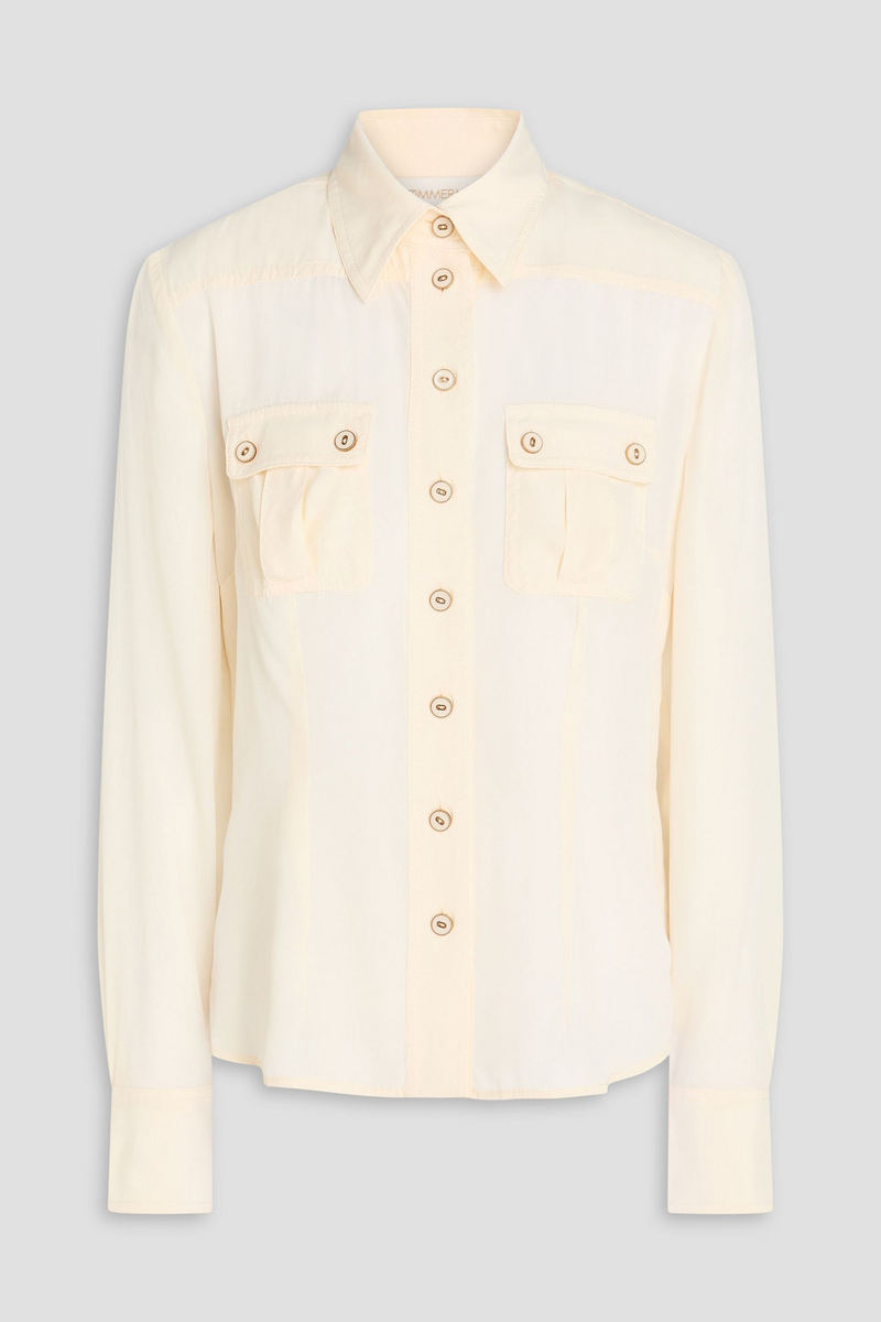 zimmermann - crepe de chine shirt - white - 00