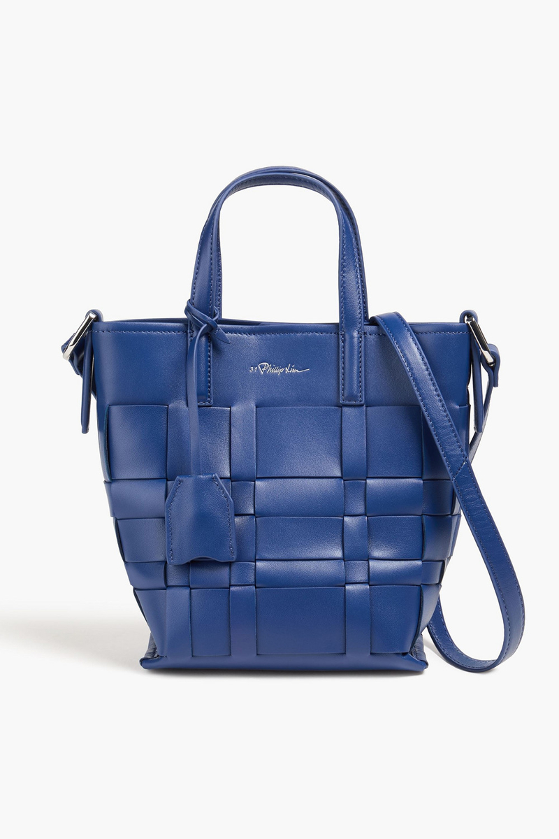 3.1 phillip lim - odita mini woven leather bucket bag - blue - onesize