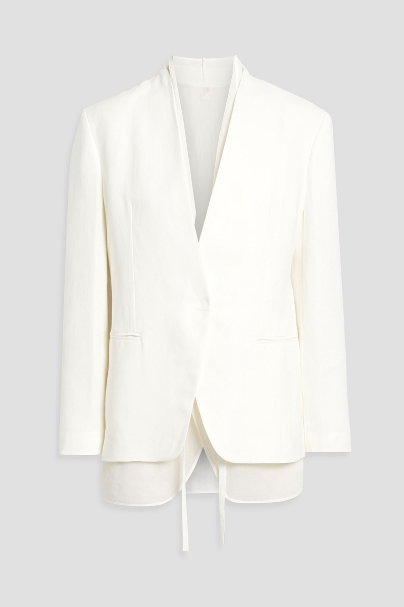 brunello cucinelli - bead-embellished twill blazer - white - it 44