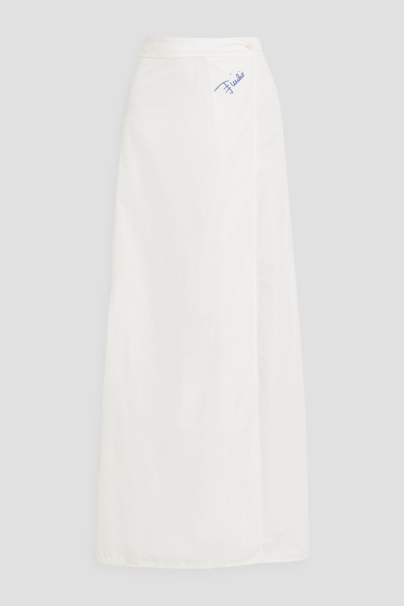 pucci - taffeta maxi wrap skirt - white - it 40