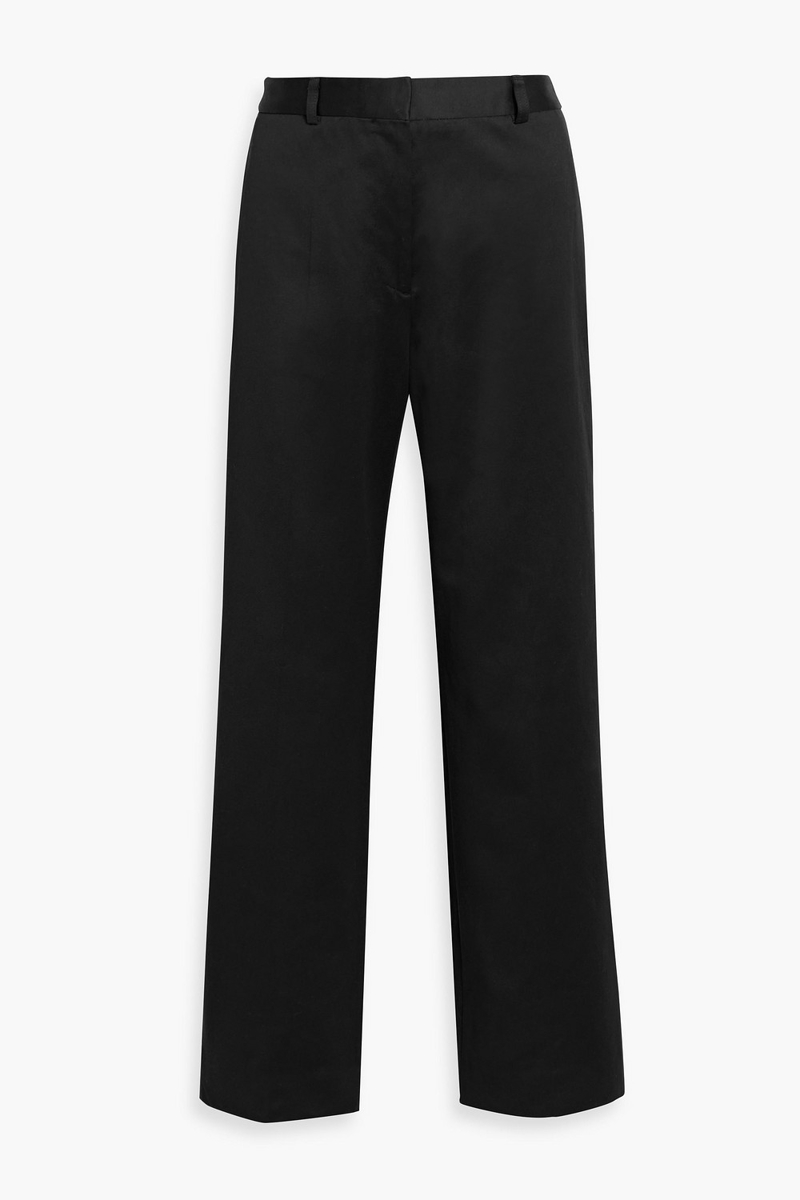 toteme - cotton and linen-blend twill pants - black - fr 36