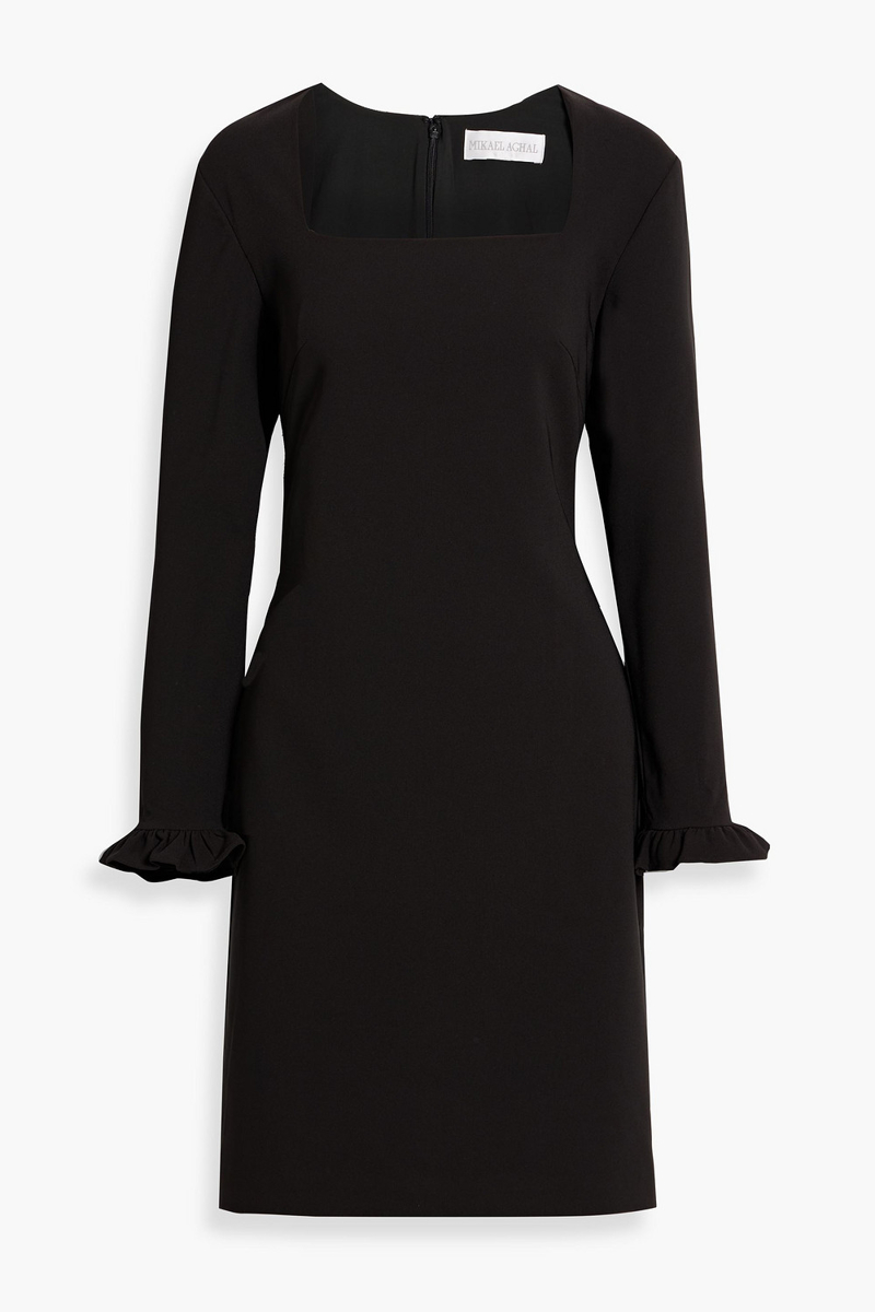 mikael aghal - ruffled stretch-cady dress - black - us 2