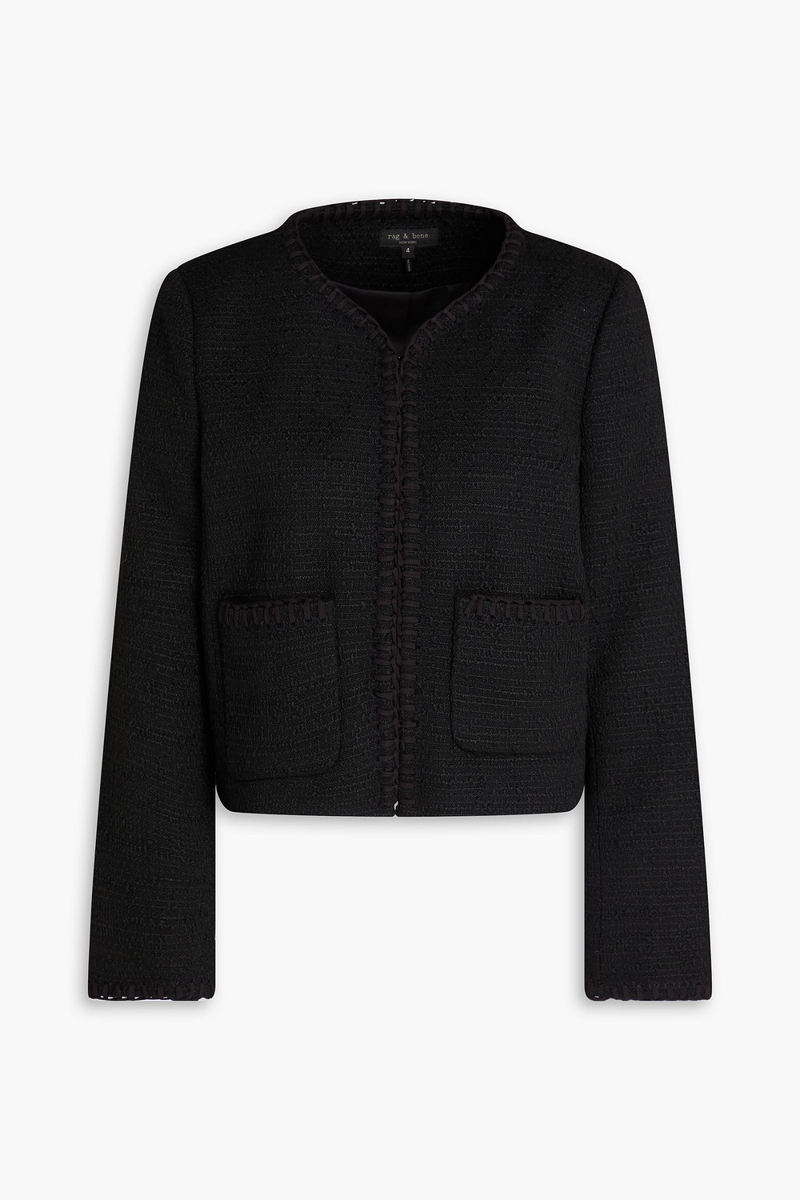 rag & bone - cheyenne tweed jacket - black - us 8