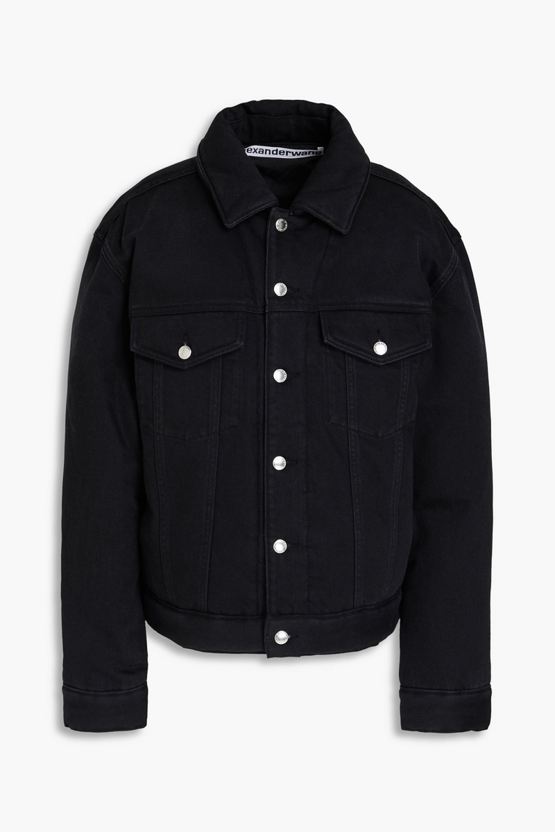 alexander wang - padded denim jacket - black - xxs
