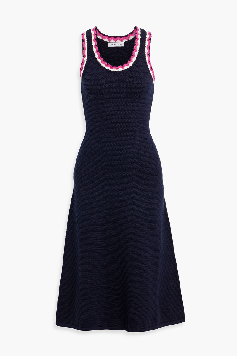 veronica beard - ashlan crocheted cotton midi dress - blue - l