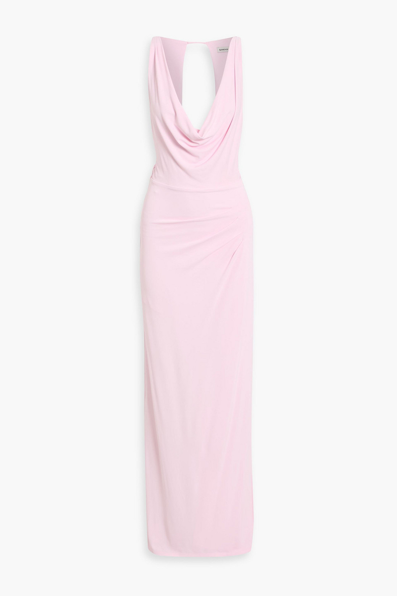 simkhai - kosme open-back stretch-jersey gown - pink - s