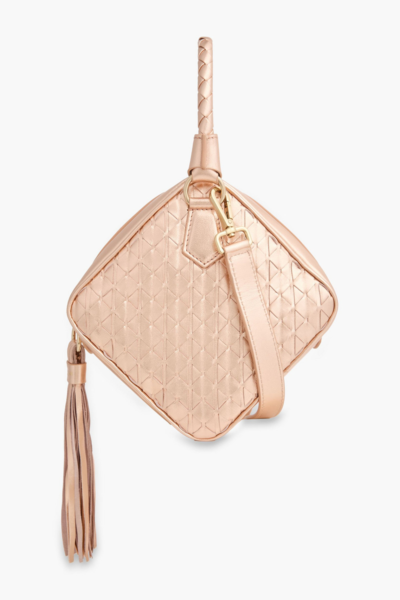 serapian - petra tasseled woven metallic leather tote - metallic - onesize