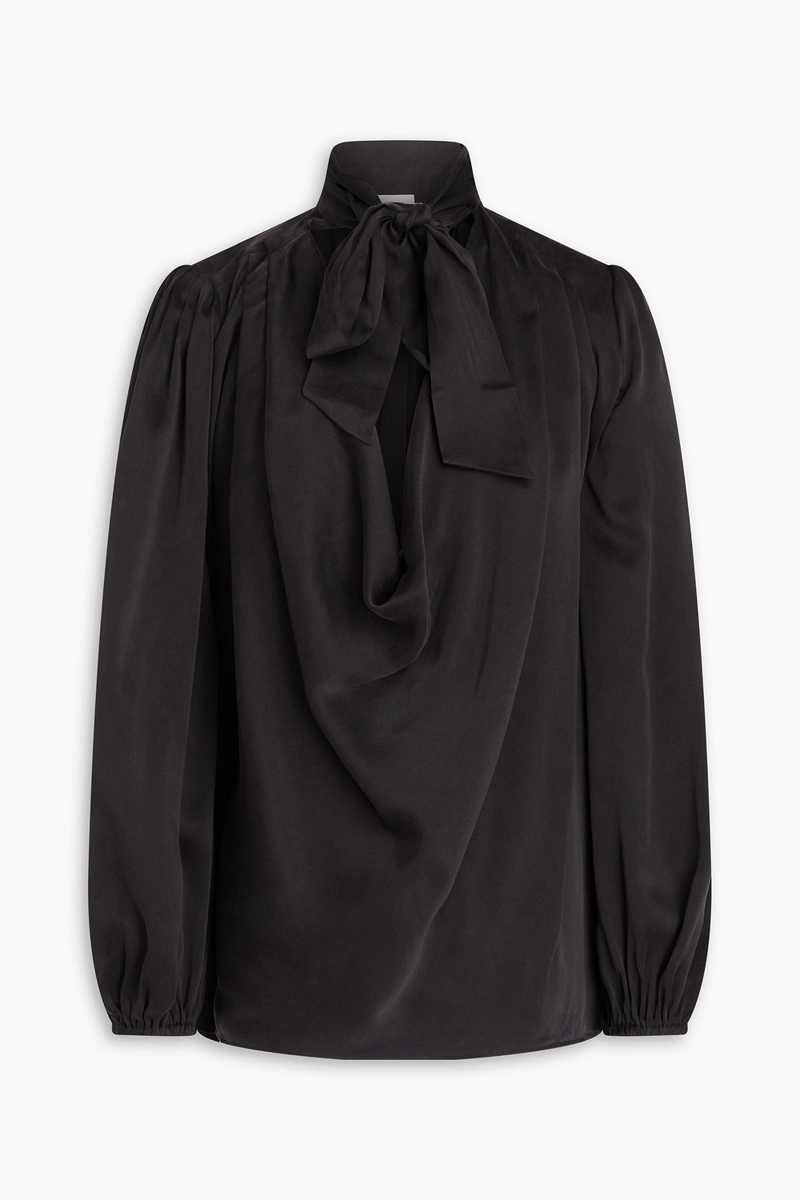 zimmermann - pussy-bow silk blouse - black - 0