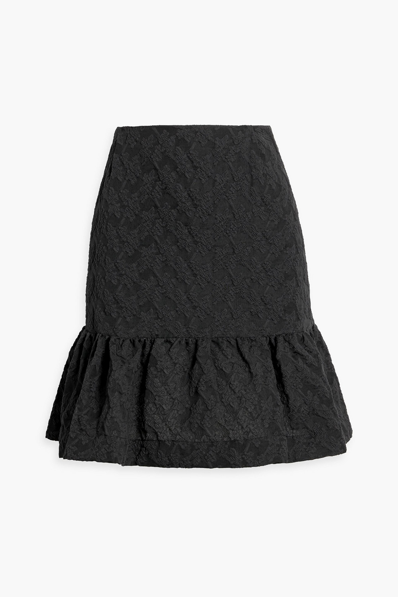 Simone Rocha - Ruffled cloqué mini skirt - Black - UK 8