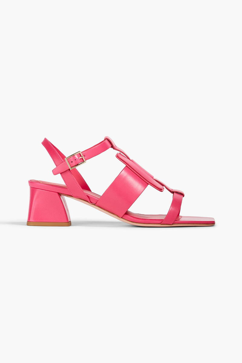 Roger Vivier - Viv' Sellier leather sandals - Pink - EU 38.5