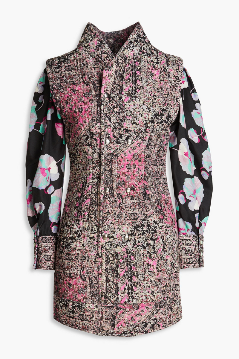 Isabel Marant - Finae printed cotton and linen-blend mini dress - Pink - FR 34