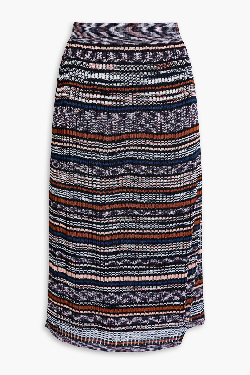 missoni - space-dyed ribbed-knit skirt - black - it 36