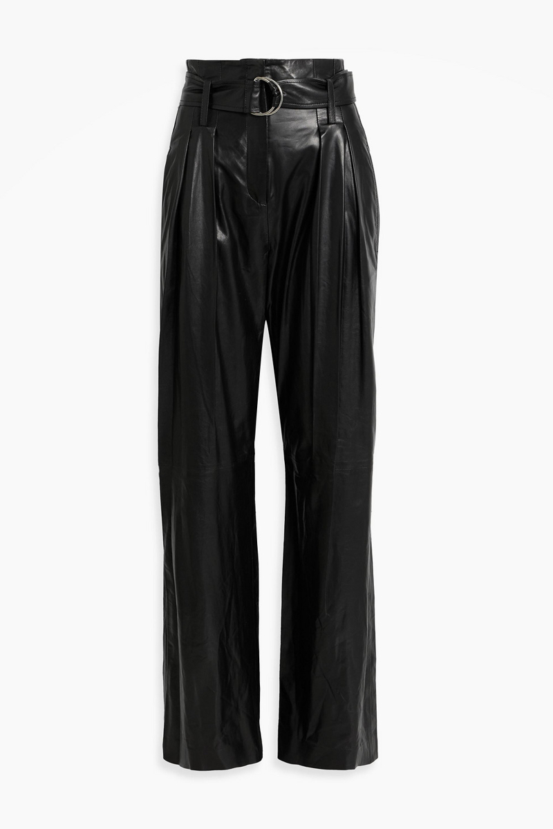 iro - adica leather straight-leg pants - black - fr 32