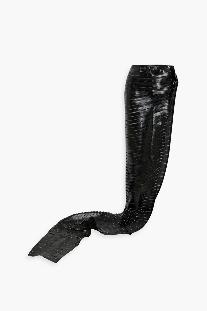 Rick Owens - Sliced coated denim maxi skirt - Black - IT 42