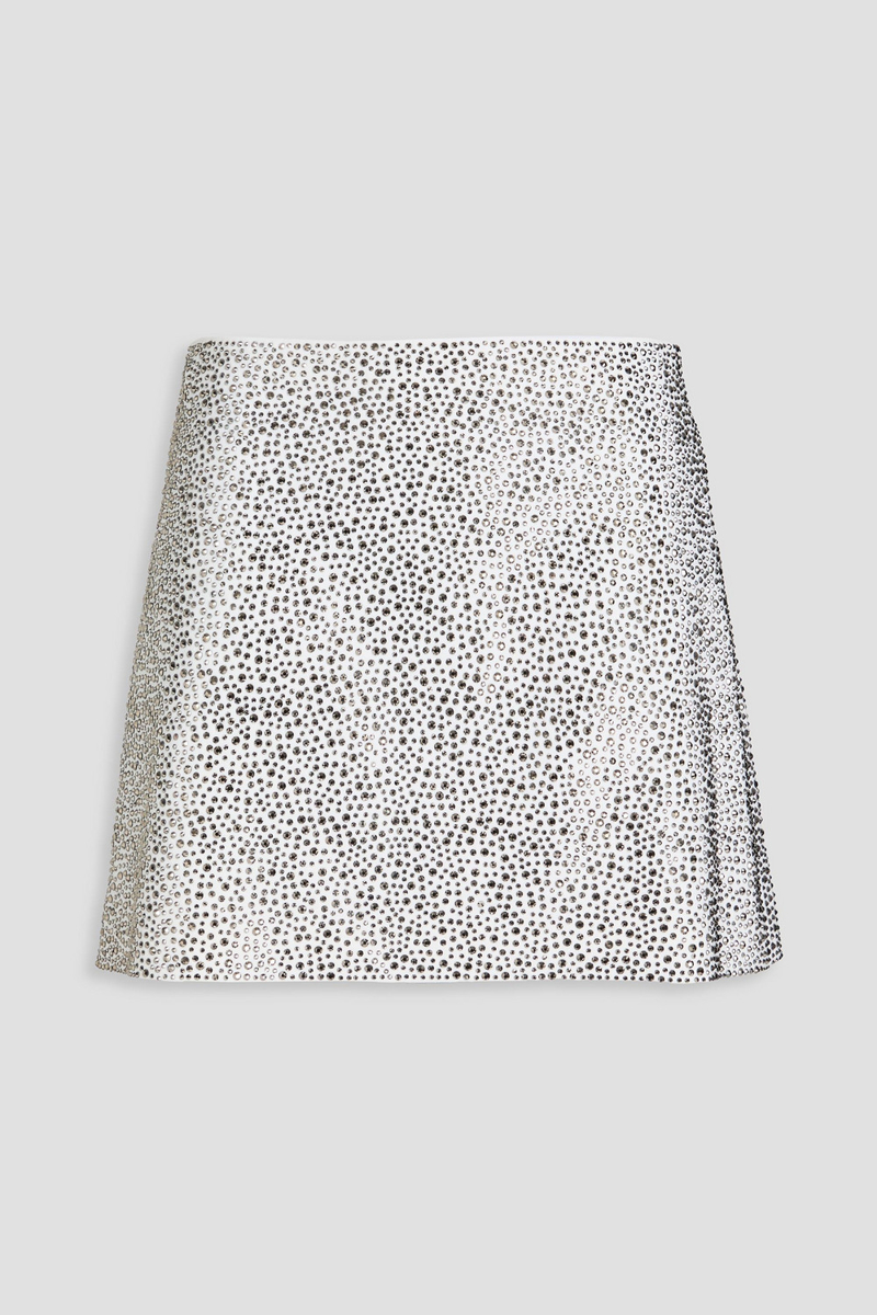 alice olivia - riley crystal-embellished crepe mini skirt - white - us 12