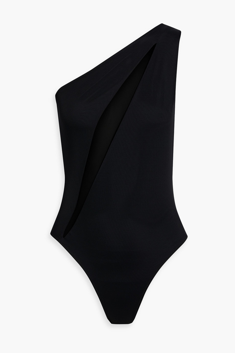 Versace - One-shoulder mesh-paneled swimsuit - Black - IT I