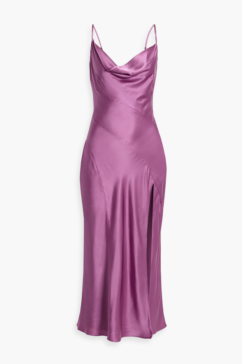 Nicholas - Draped silk-satin midi dress - Purple - US 8