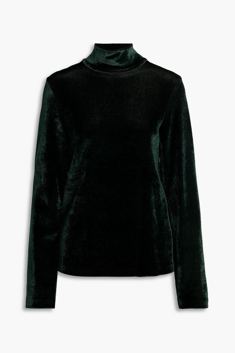 Jil Sander - Velvet turtleneck top - Green - FR 38