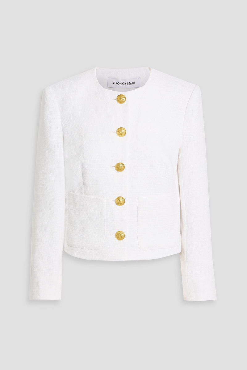 veronica beard - nathan cotton-tweed jacket - white - us 2