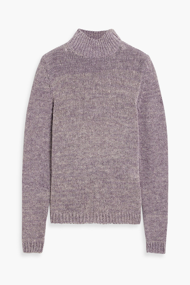 toteme - linen, cotton and silk-blend turtleneck sweater - purple - xxs